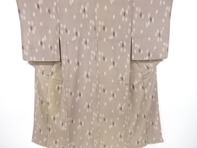 JAPANESE KIMONO / ANTIQUE KIMONO / SILK / MON KINSHA / ARROW FEATHERS KASURI PATTERN